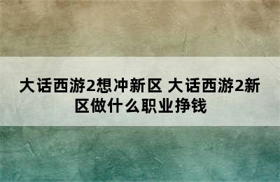 大话西游2想冲新区 大话西游2新区做什么职业挣钱